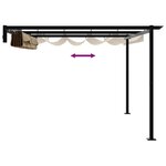 vidaXL Gazebo mural Taupe Acier