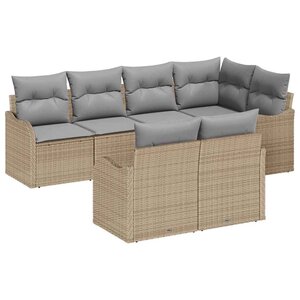 vidaXL Ensemble de canapé de jardin Beige polyrotin