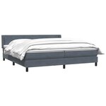 vidaXL Sommier à lattes de lit et matelas gris foncé 180x220cm velours