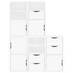 vidaXL Armoires latérales 5 Pièces ODDA blanc 40x24x79 cm bois massif pin