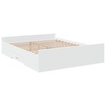 vidaXL Cadre de lit avec tiroirs blanc 150x200 cm bois d'ingénierie