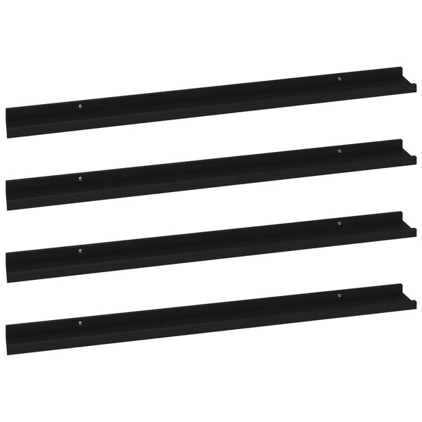 vidaXL Étagères murales 4 Pièces Noir 100x9x3 cm