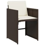 vidaXL Ensemble à manger de jardin et coussins 17 Pièces marron rotin