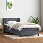 vidaXL Sommier à lattes de lit et matelas gris foncé 80x220 cm velours