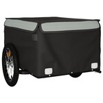 vidaXL Remorque de vélo noir et gris 45 kg fer