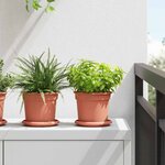 vidaXL Pots de plantes 6 Pièces Rouge brique Ø 15 x 12 cm Plastique