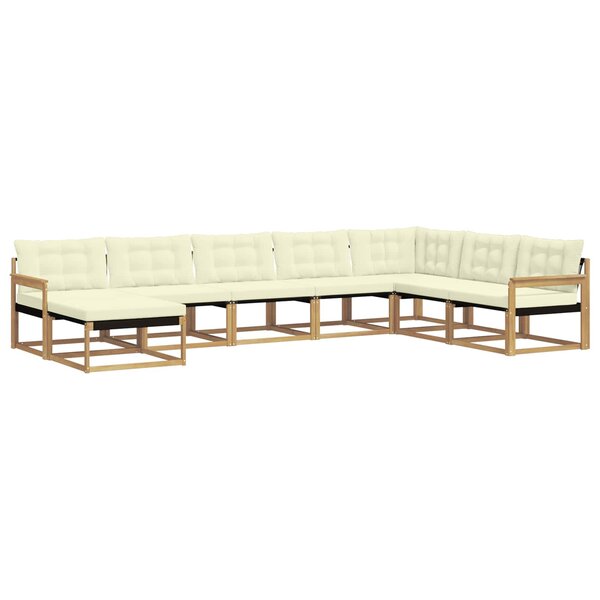 vidaXL Ensemble de canapés d'extérieur 8 Pièces Blanc et crème