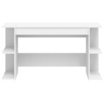 Bureau table poste de travail meuble d'ordinateur informatique étude 140 x 50 x 75 cm bois d'ingénierie blanc 02_0023520