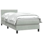 vidaXL Sommier à lattes de lit et matelas gris clair 90x210 cm velours