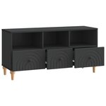 vidaXL Meuble TV 102 x 34 5 x 50 cm Noir Bois d’ingénierie