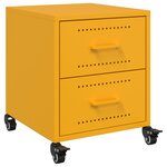 vidaXL Table de chevet jaune moutarde 36x39x43 5 cm acier