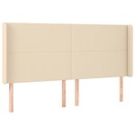 vidaXL Sommier à lattes de lit matelas et LED Crème 160x200 cm Tissu