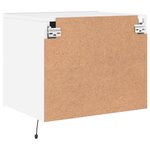 vidaXL Table de chevet murale avec lumières LED blanc