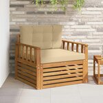 vidaXL Canapé d’extérieur Bois d'acacia massif et polyester