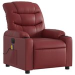 vidaXL Fauteuil de massage inclinable électrique rouge bordeaux