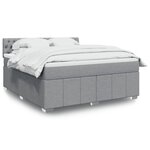 vidaXL Sommier à lattes de lit avec matelas Gris clair 180x200cm Tissu