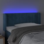 vidaXL Tête de lit à LED Bleu foncé 103x16x78/88 cm Velours