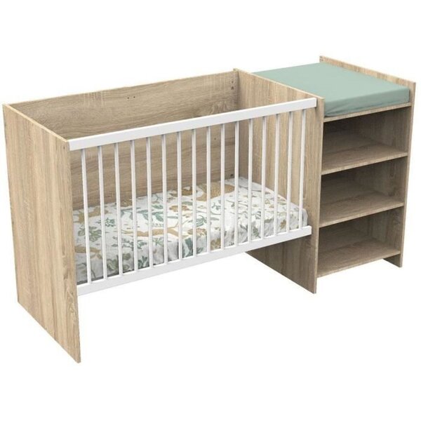 Lit bébé combiné - 120 x 60 cm - Evolutif en 90 x 190 cm
