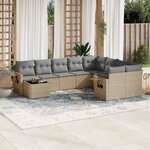 vidaXL Salon de jardin avec coussins 10 Pièces beige résine tressée
