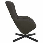 vidaXL Fauteuil œuf Gris foncé Tissu ressemblant à de la laine bouclée
