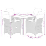 vidaXL Ensemble à manger de jardin avec coussins 5Pièces Beige poly rotin