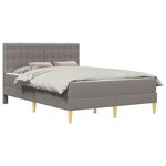 vidaXL Cadre de lit avec matelas Taupe 120 x 190 cm Tissu