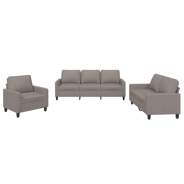 vidaXL Ensemble de canapés 3 Pièces avec coussins Taupe Tissu