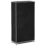 vidaXL Armoire à chaussures avec housse 58 x 28 x 106 cm Tissu Noir
