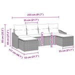 vidaXL Ensemble de canapé de jardin 6 pièces avec coussins gris en rotin synthétique