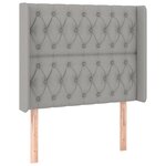 vidaXL Sommier à lattes de lit matelas LED Gris clair 90x200cm Tissu