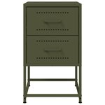 vidaXL Table de chevet vert olive 36x39x60 5 cm acier