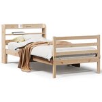 vidaXL Cadre de lit avec tête de lit 75x190 cm bois de pin massif