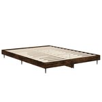 vidaXL Cadre de lit sans matelas chêne fumé 135x190 cm bois ingénierie