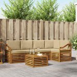 vidaXL Ensemble de canapés d'extérieur 6 pc Naturel et Beige Polyester