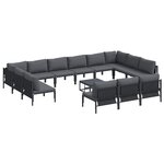 vidaXL Ensemble de canapé de jardin 14 Pièces Anthracite Acier