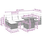 vidaXL Ensemble de canapé de jardin avec coussin 8 Pièces Gris Poly rotin