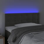 vidaXL Tête de lit à LED Gris foncé 90x5x78/88 cm Velours