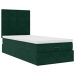 vidaXL Cadre de lit ottoman avec matelas vert foncé 90x200 cm velours