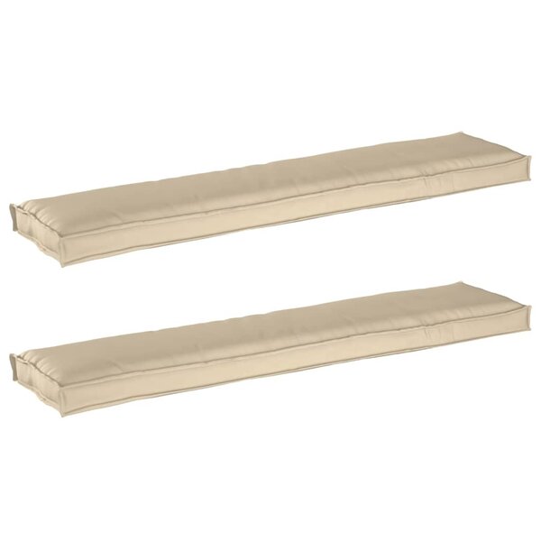 vidaXL Set de coussins de palette 2 Pièces Beige 180 x 40 x 8 cm