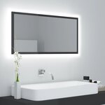 vidaXL Miroir LED de salle de bain Gris brillant 90x8 5x37cm Acrylique