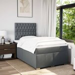 vidaXL Sommier à lattes de lit avec matelas Gris foncé 120x200cm Tissu