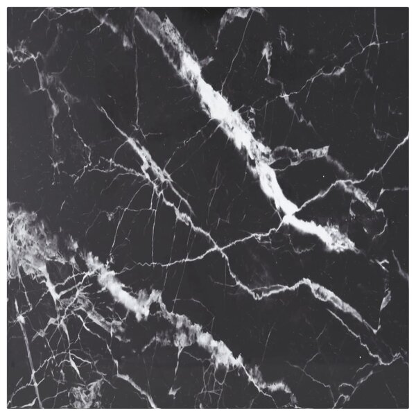 vidaXL Dessus de table noir 80x80 cm 6 mm verre trempé design marbre