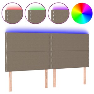 vidaXL Tête de lit à LED Taupe 160x5x118/128 cm Tissu