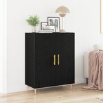 Buffet vidaXL Noir Chêne 69 5x34x90 cm Bois d'ingénierie