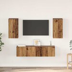 vidaXL Ensemble meuble TV 4 Pièces Bois ancien 60 x 30 x 30 cm