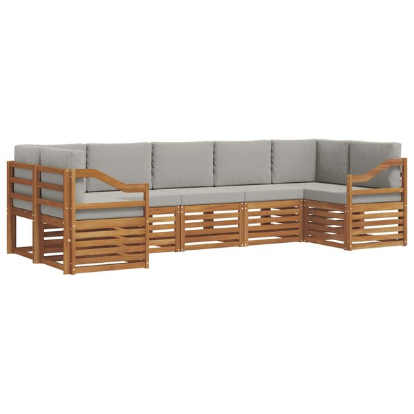 vidaXL Ensemble de canapés d'extérieur 7 pc Gris Naturel et Clair