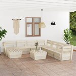 vidaXL Salon de jardin palette 9 Pièces Bois d'épicéa imprégné