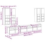 vidaXL Ensemble de meuble TV mural 7 Pièces Bois Ancien Bois d'ingénierie