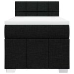 vidaXL Sommier à lattes de lit et matelas Noir 80x200 cm Tissu