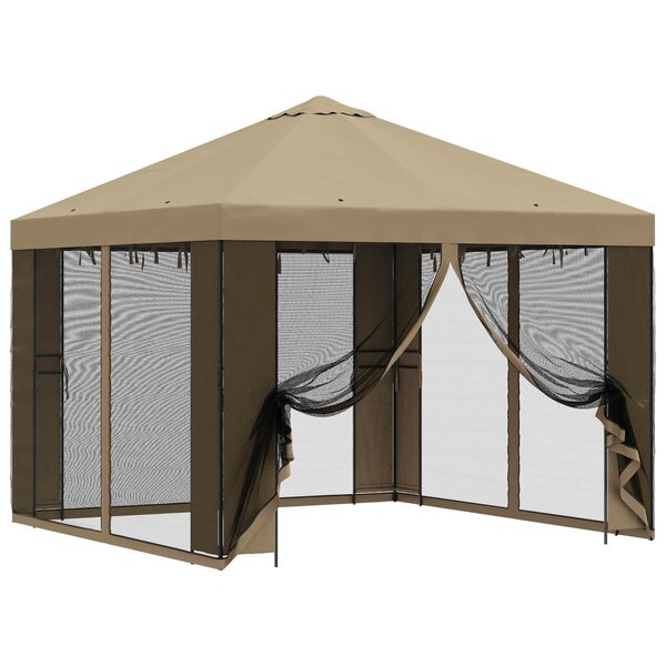 vidaXL Abri de jardin avec parois 3 x 3 m Beige Polyester et Acier